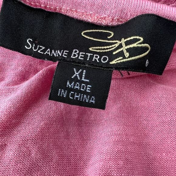 Suzane Betro women's size XL, stretch lace long sleeve pink top - Picture 4 of 8